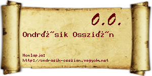 Ondrásik Osszián névjegykártya